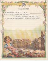 5157FM- BRUXELLES CENTRAL SQUARE, WOMAN WITH FLOWERS, USED TELEGRAMME, BELGIUM - Timbres Télégraphes [TG]