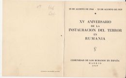 5168FM- INSTAURATION OF TERROR IN ROMANIA, MADRID EXILE COMMUNITY, BOOKLET, 1959, ROMANIA - Covers & Documents