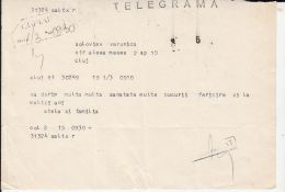 5170FM- COPY OF TELEGRAMME SENT LOCO IN CLUJ NAPOCA, 1981, ROMANIA - Telégrafos