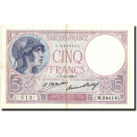 Billet, France, 5 Francs, 5 F 1917-1940 ''Violet'', 1926, 1926-08-17, TB - 5 F 1917-1940 ''Violet''