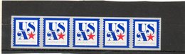 ETATS-UNIS    Bande De 5 Timbres   Non Profit      2017   Patriotic  (3K)   Avec N° De Roulette   Neufs - Unused Stamps