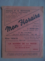 Ancien - Horaire Hiver 1958-59 Tous Les Services De Car - Région St Raphaël - Europe