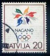 LATVIA -Japan  NAGANO Olympic Games (USED) (ISSUED IN 1998 YEAR) - Hiver 1998: Nagano