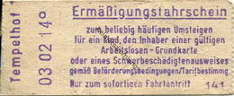 Deutschland - Berlin - BVG Ermäßigungsfahrschein - Tempelhof 0,35 DM - Europa