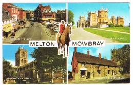 RB 1148 - J. Salmon Multiview Postcard - Melton Mowbray & Bevoir Castle - Leicestershire - Altri & Non Classificati