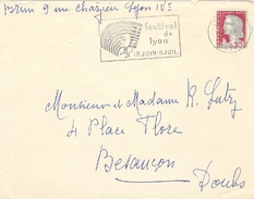 Flamme Festival De Lyon  Lettre Du 19/06/1962 - Mechanical Postmarks (Advertisement)