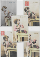 CPA Série De 5 Cartes Enfant Confitures Circulé - Collections, Lots & Series