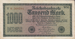 Germany - 1000 MARK Reichsbanknote (15-9-1922) Y 560584 WM (2 Scans) - 1000 Mark