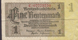 Germany - 1 MARK Rentenbankschein Berlin (30-1-1937) C 07775750 (2 Scans) - 1 Rentenmark