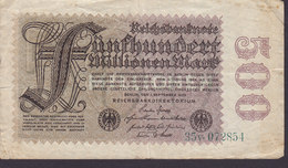 Germany - 500 MARK Reichsbanknote Berlin (1-9-1923) 35v 072854 (2 Scans) - 500 Mark