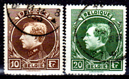 Belgio-176 - 1929: Yvert & Tellier N. 289, 290 (o) Used - Dentellato 14,5 (Tiratura Di Parigi) - Senza Difetti Occulti. - 1929-1941 Grand Montenez