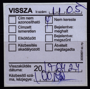 USED Retour Label / Self Adhesive Vignette Label - 2017 Hungary - Vignette [ATM]