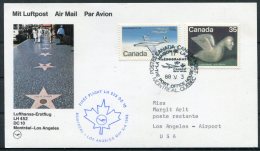 1988 Canada USA Lufthansa First Flight Card. Montreal - Los Angeles - First Flight Covers