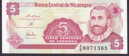 Nicaragua  - 5 CENTAVOS Francisco Hernandez De Cordoba A/E 8071365 Mint Condition ** (2 Scans) - Nicaragua