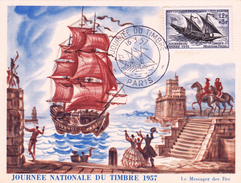 JOURNEE NATIONALE DU TIMBRE 1957 - Marítimo