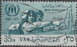 EGYPT 1960 World Refugee Year - 35m  Mother And Child Pointing To Map Of Palestine FU - Used Stamps