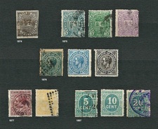 SPAGNA 1874-1897 - Selezione 12 Emissioni "Impuesto De Guerra" - Kriegssteuermarken