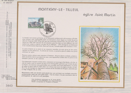 Feuillet Tirage Limité CEF 389 2140 église Saint-Martin Montigny-le-Tilleul - 1981-1990