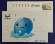 Diving Event,CN 11 Shenzhen 2011 Summer Universiade Mascot Concave-convex Printing Advertising Pre-stamped Card - Diving