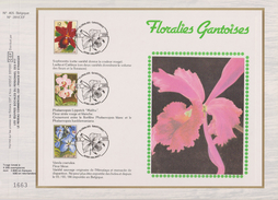 Feuillet Tirage Limité CEF 405 2163 à 2165 Fleurs Orchidées Floralies Gantoises Halanzy - 1981-1990