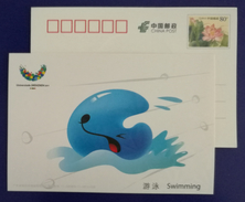 Swimming Event,CN 11 Shenzhen 2011 Summer Universiade Mascot Concave-convex Printing Advertising Pre-stamped Card - Schwimmen