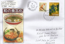 La Soupe Miso (gastronomie Japonaise) Sur Lettre Adressée ANDORRA, Avec Timbre à Date Arrivée - Covers & Documents