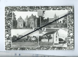 CPSM -  Cazals -(Lot)  - Château De Montcléra , L'église , Le Château , La Chapelle (multivue , Multivues ) - Cazals
