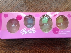 4 Echantillons Barbie 6ml X 4 Rose, Bleu, Vert, Jaune Neuves Pleines - Miniatures Femmes (avec Boite)