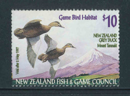 NOUVELLE-ZELANDE - 1997 - NEUF** MNH - Timbre De Permis De Chasse  - Oiseaux - Plaatfouten En Curiosa