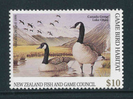 NOUVELLE-ZELANDE - 1999 - NEUF** MNH - Timbre De Permis De Chasse  - Oiseaux - Plaatfouten En Curiosa