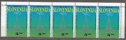 Slovenia 1991 Mi#1 Mint Never Hinged Strip Of Five - Slovénie
