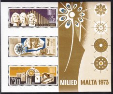 Malta 1973 Mi#Block 3 Mint Never Hinged - Malte