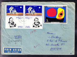 LETTRE, PAR AVION BUCAREST - BRUXELLES 1971, TIMRES APOLLO 14  (6AL488) - Lettres & Documents