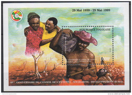 Togo 1999 - Mi. Bl. A447 Block Bloc Souvenir Sheet 40e Anniversaire Du Conseil De L'entente 1000F RARE !!! - Togo (1960-...)