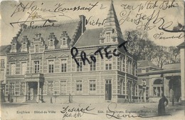 Enghien  :  Hotel De Ville   ( Ecrit  1905 Avec Timbres ) - Edingen