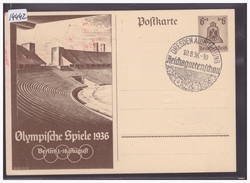 FORMAT 10x15cm - BERLIN - OLYMPISCHE SPIELE 1936 - DRESDEN AUSSTELLUNG - ILLUSTRIERT GANZSACHE - TB - Olympic Games