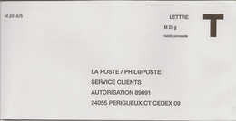 Lettre Réponse T La Poste/phil@poste - Cards/T Return Covers