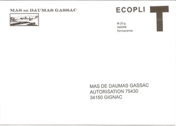 Lettre Réponse T Mas De Daumas Gassac (vin) - Cartes/Enveloppes Réponse T