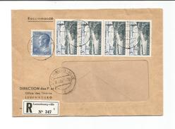 Luxembourg Scott # 420, 459 Verical Strip Of 4 On Registered Cover Luxembourg-ville - Brieven En Documenten