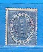 Marca Da Bollo A Tassa Fissa°.1868 C. 1 , Cat.Unif . N°17 . - Revenue Stamps