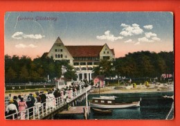 D1329  Kurhaus Glücksburg (Ostsee). Kleine Riss.  Gelaufen Inach Yverdon Schweiz - Glücksburg