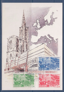 = Palais Du Conseil De L'Europe Carte Postale 1er Jour Strasbourg 10.11.84 Service N°82, 83 Et 84 - Europese Instellingen