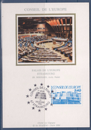 = Palais Du Conseil De L'Europe Carte Postale 1er Jour Strasbourg 13.12.86 Service N°95 - EU-Organe