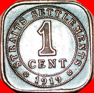 • GREAT BRITAIN (1919-1926): STRAITS SETTLEMENTS ★ 1 CENT 1919! GEORGE V (1911-1936)! LOW START★ NO RESERVE! - Kolonies