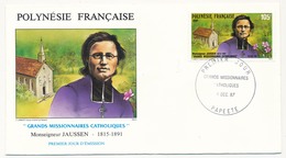 POLYNESIE FRANCAISE - 3 Enveloppes FDC - Grands Missionnaires Catholiques - 1987 - Christentum