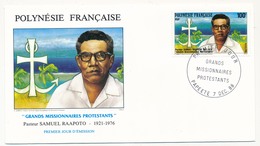 POLYNESIE FRANCAISE - 3 Enveloppes FDC - Grands Missionnaires Protestants - 1988 - Cristianismo