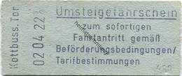 Deutschland - Berlin - Umsteigefahrschein - Kottbusser Tor 1,00 DM - Europe