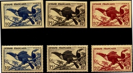 BIRDS-WHITE THROATED TOUCAN-SET OF 3-FRENCH GUYANA-IMPERF PROOF WITH STAMPS-SCARCE-MNH-PA1-9 - Pics & Grimpeurs