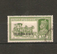 INDIA - CHAMBA 1938 3a  SG 88 FINE USED Cat £50 - Chamba