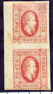 ROMANIA 1865 Prince Cuza 20 Para Vertical Pair LHM / *.  Michel 13x - 1858-1880 Moldavia & Principato